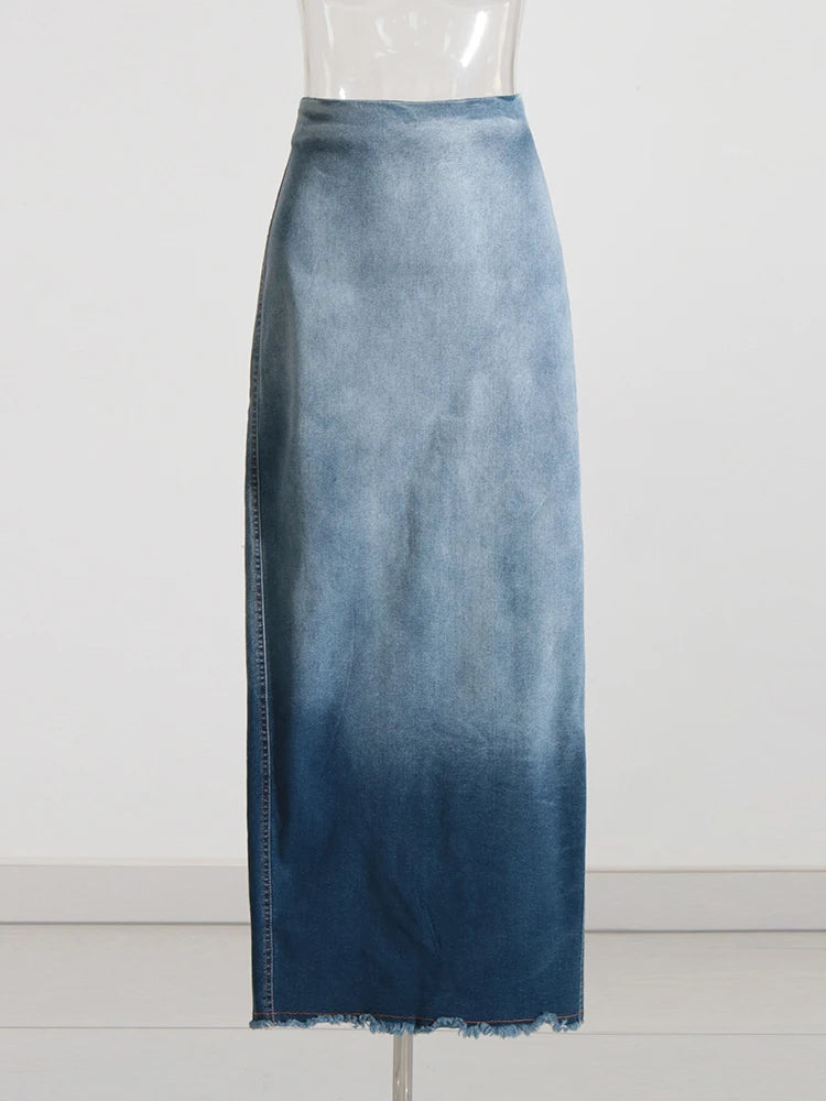 TWOTWINSTYLE Women's High Waist Denim Skirt – Stylish & Trendy Women's Denim Skirt