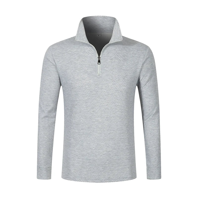 Men's Long Sleeve Zipper Polo Sweater