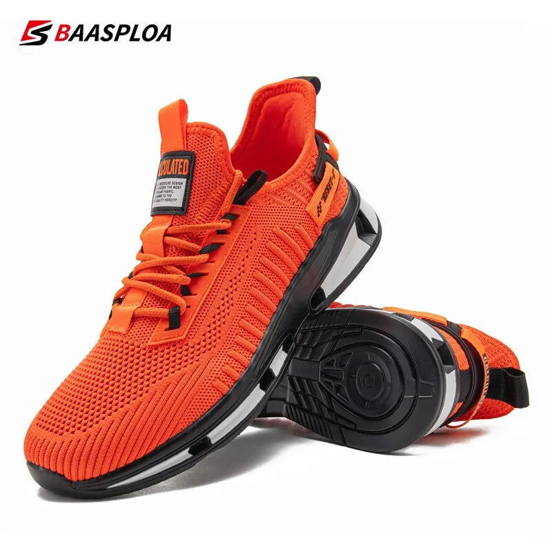 Baasploa Men's Sneakers - Breathable, Anti-Slip, Shock-Absorbing Athletic Shoes