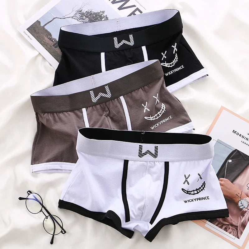 3-Pack Men's Cotton Boxer Shorts - Various Mixed Colors