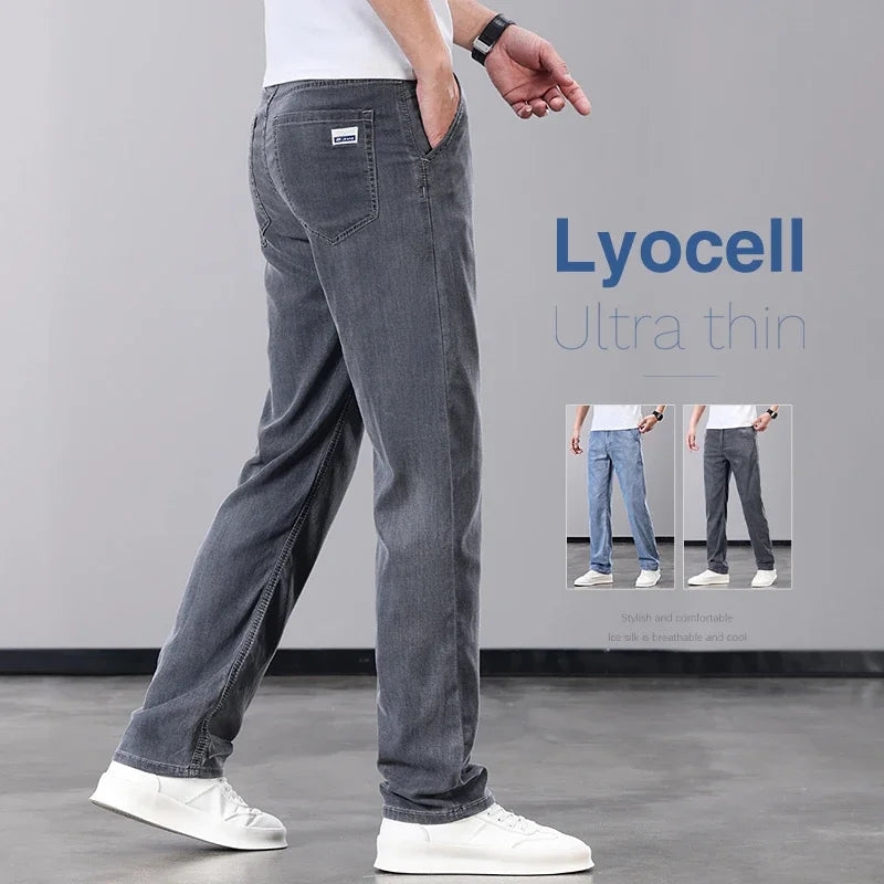 Slim Fit Men’s Jeans with Lyocell Fabric – Soft, Breathable, and Comfortable Straight Leg Denim Pants