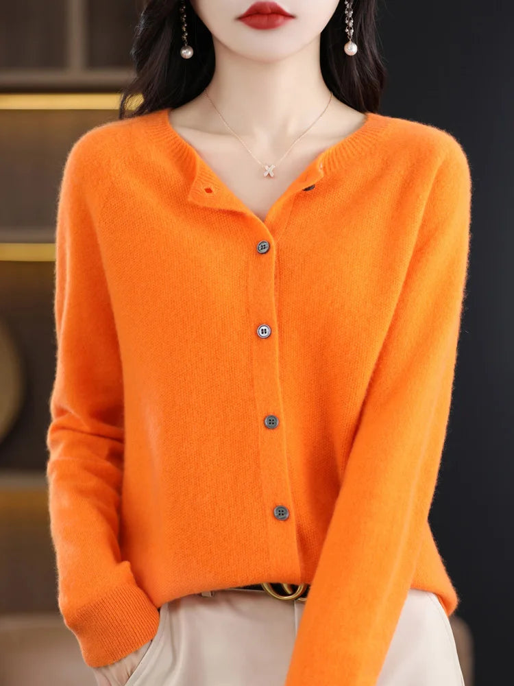 Women's Long Sleeve Merino Wool Cardigan