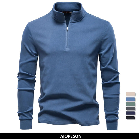 Men's Zipper Sweatshirt with Long Sleeves - Breathable Lightweight Jacket for Men