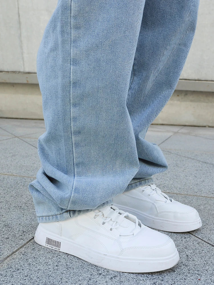 Men's Oversized Baggy Jeans - Loose Fit Straight Wide Leg Denim Pants