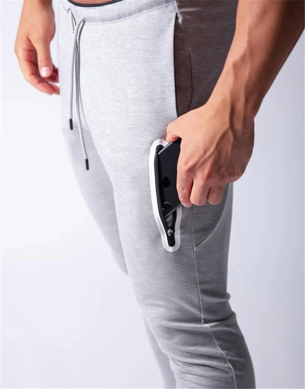 Men's Slim Fit Cotton Sweatpants with Elastic Drawstring Waist