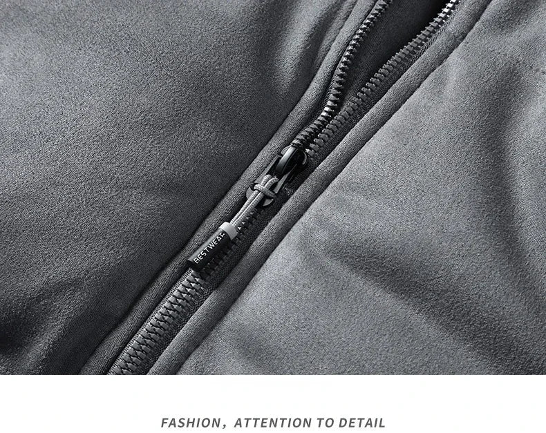 Men's Insulated Down-Filled Parka Jacket with Stand Collar