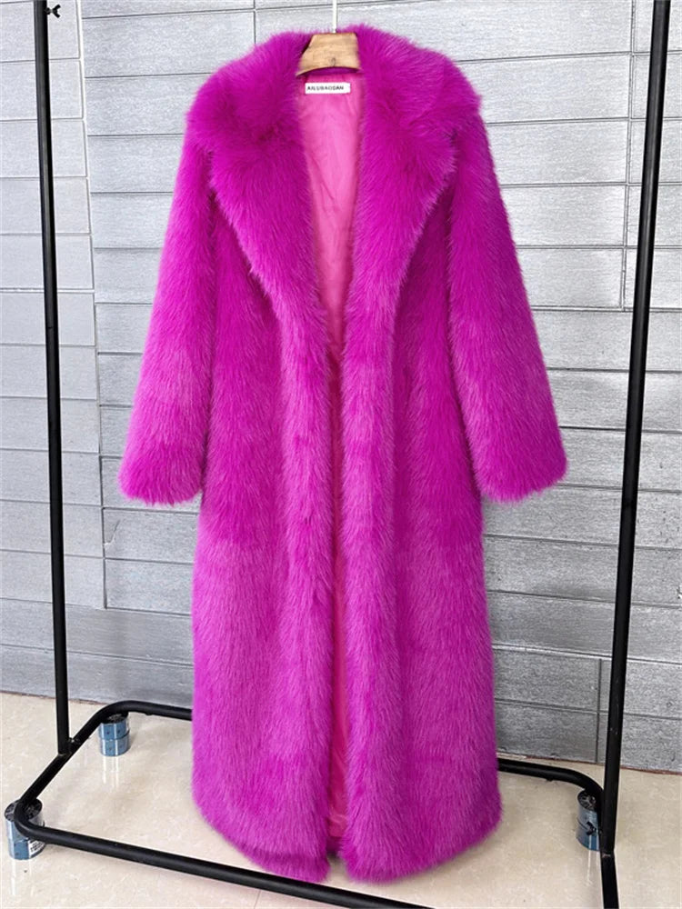 Women's Faux Fur Coat – Luxury Elegant Loose Fit Coat