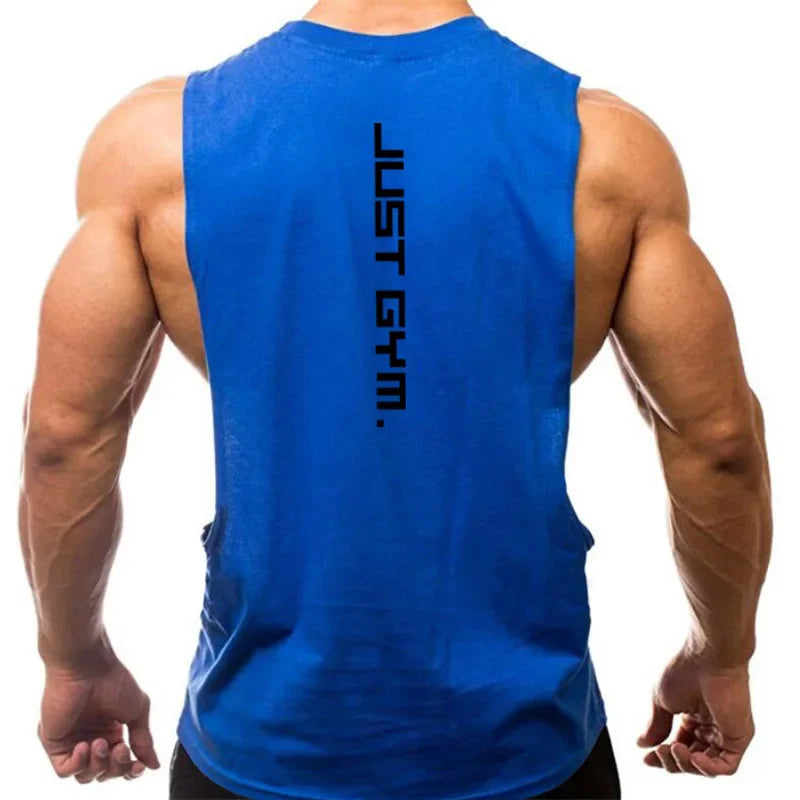 Just Gym Men's Fitness Tank Top - Side Cut Tee for Optimal Performance and Style
