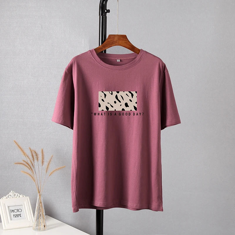 Women’s Oversized Cotton Leopard Print T-Shirt - Hirsionsan Fashion Top