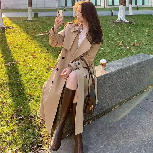 Women's Lace Trench Coat - Stylish Windbreaker Outerwear for Women