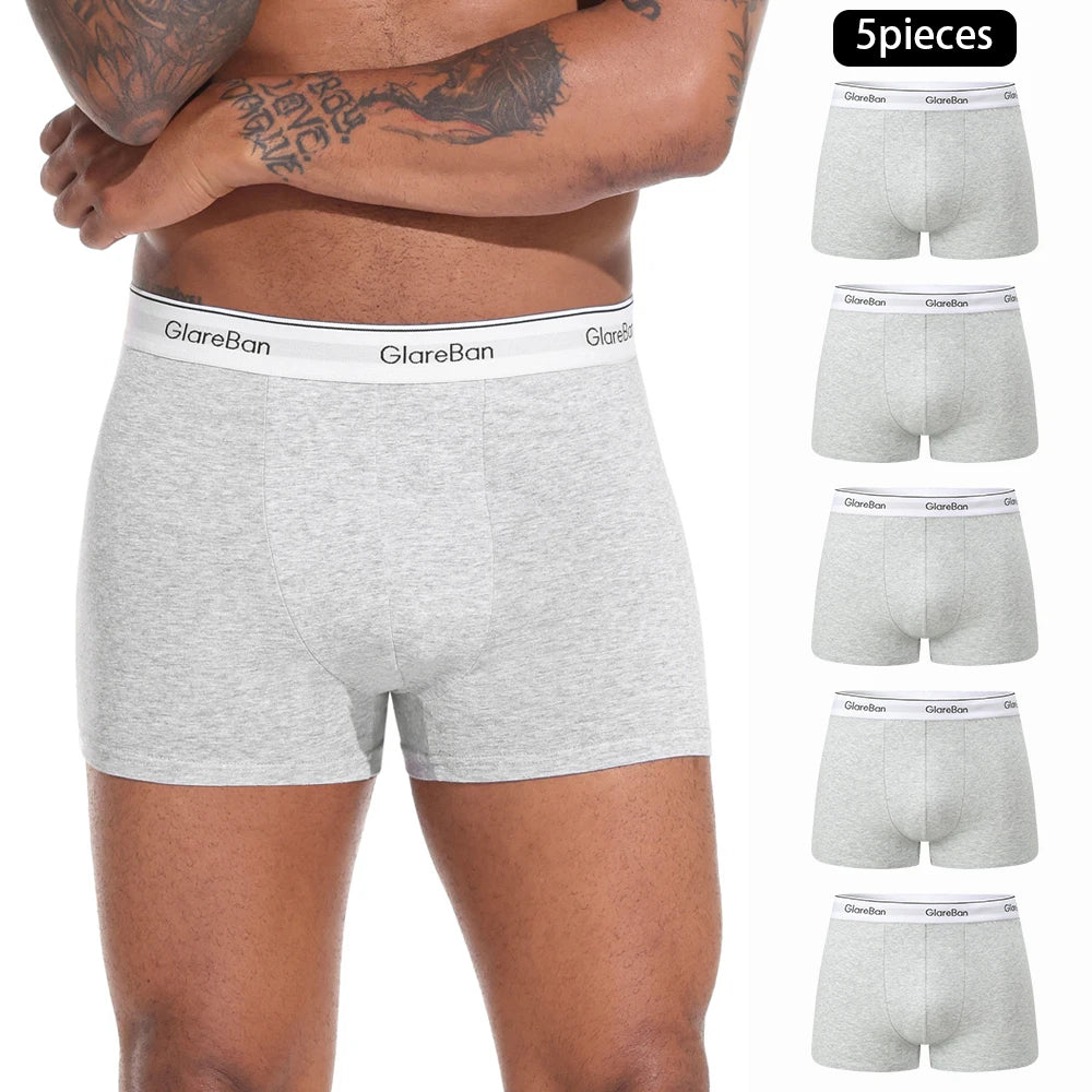 5-Pack Men’s Cotton Boxer Briefs – Comfortable, Breathable Men's Underwear Set