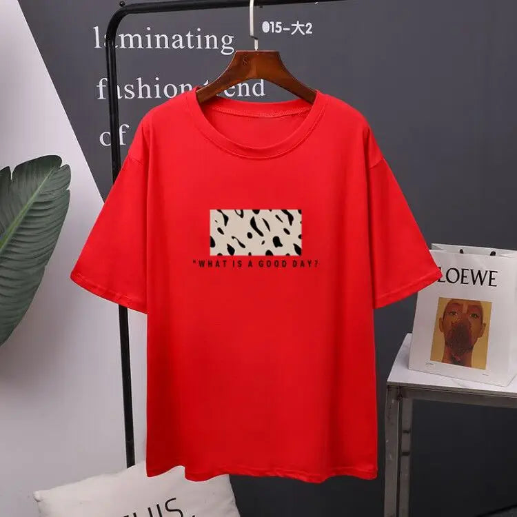 Women’s Oversized Cotton Leopard Print T-Shirt - Hirsionsan Fashion Top