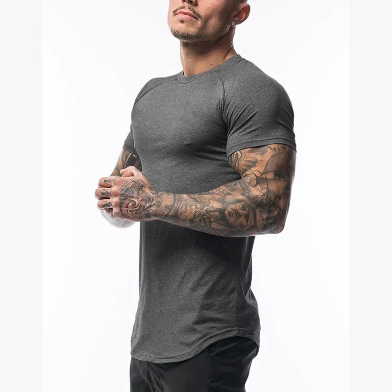 Men's Muscle Fit Short Sleeve T-Shirt - Premium Cotton Fabric - Various Colors