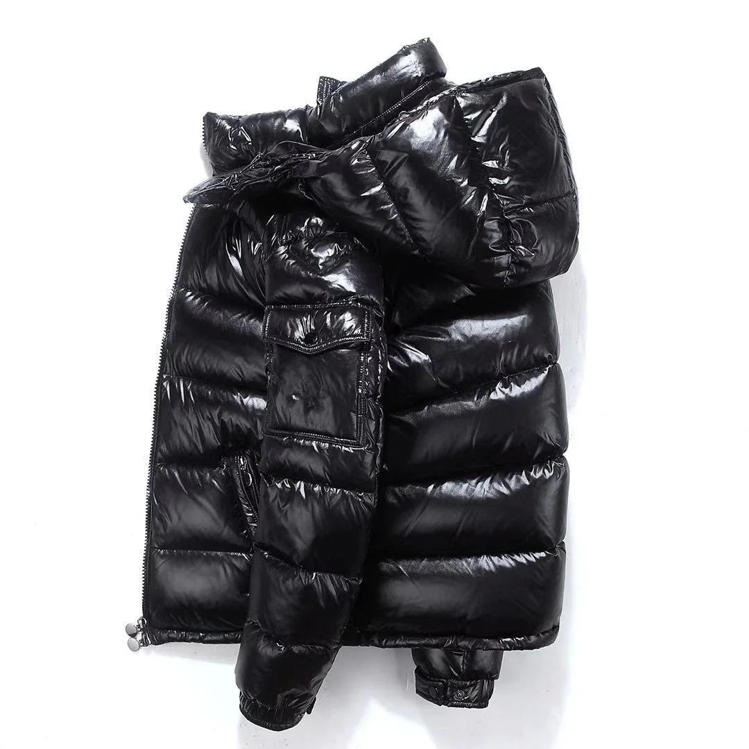 Men's Glossy Hooded Down Parka Jacket
