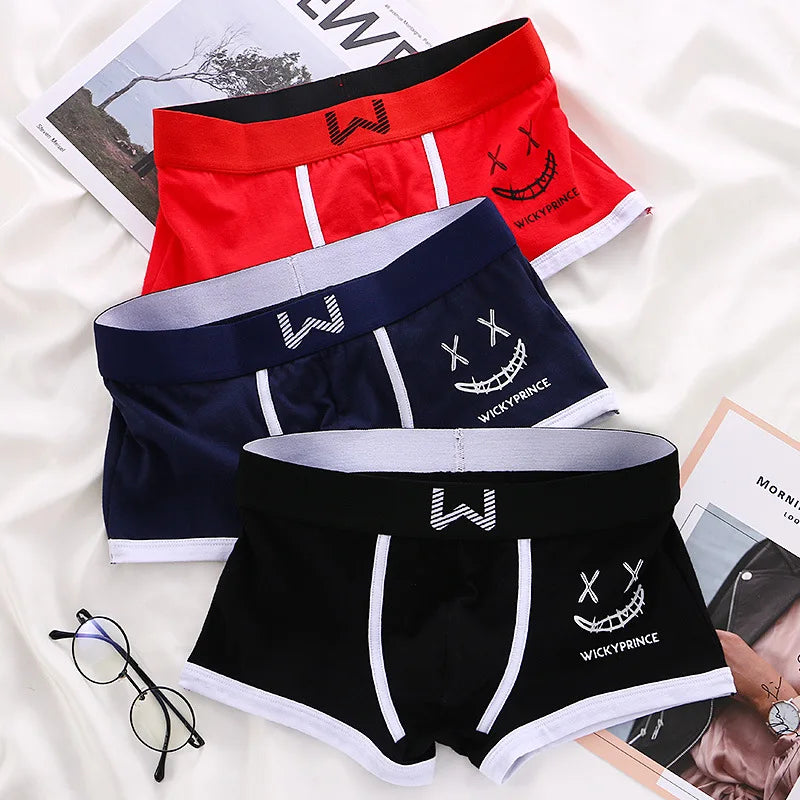 3-Pack Men's Cotton Boxer Shorts - Various Mixed Colors
