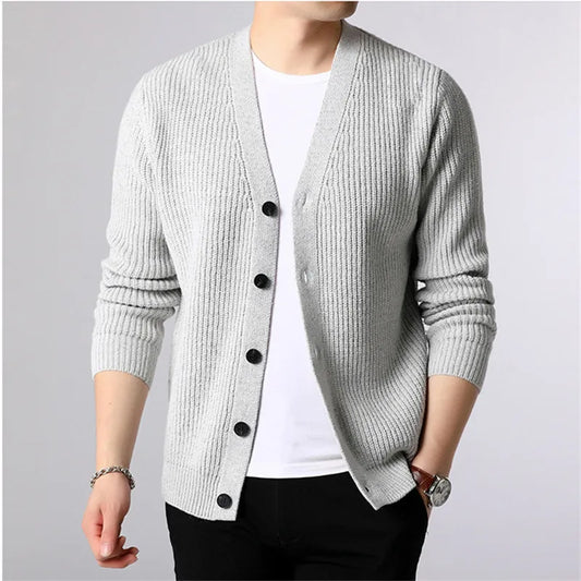 Men's Cardigan - Single Breasted Casual Knit Sweater