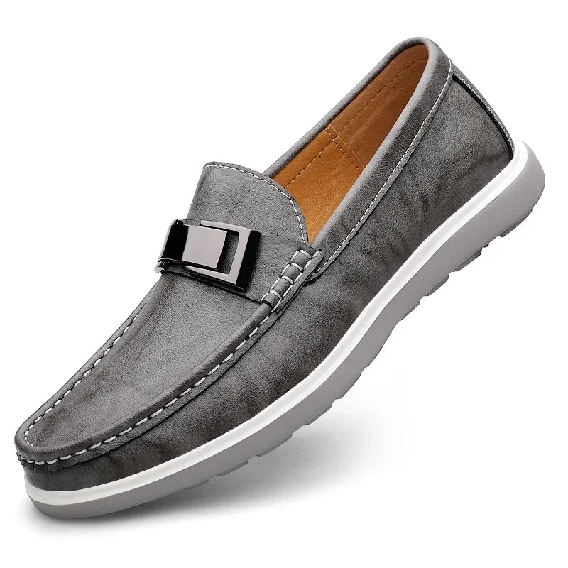 Men's Leather Casual Slip-On Loafers – Stylish and Comfortable Slip On