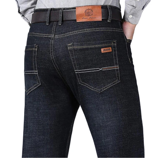 Men's Straight Fit Denim Jeans - Classic & Durable Men's Casual Straight Leg Denim Pants