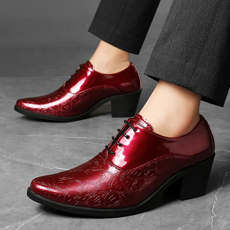 Luxury Men's Pointed Toe Elevation Shoes - Stylish Height-Enhancing Footwear