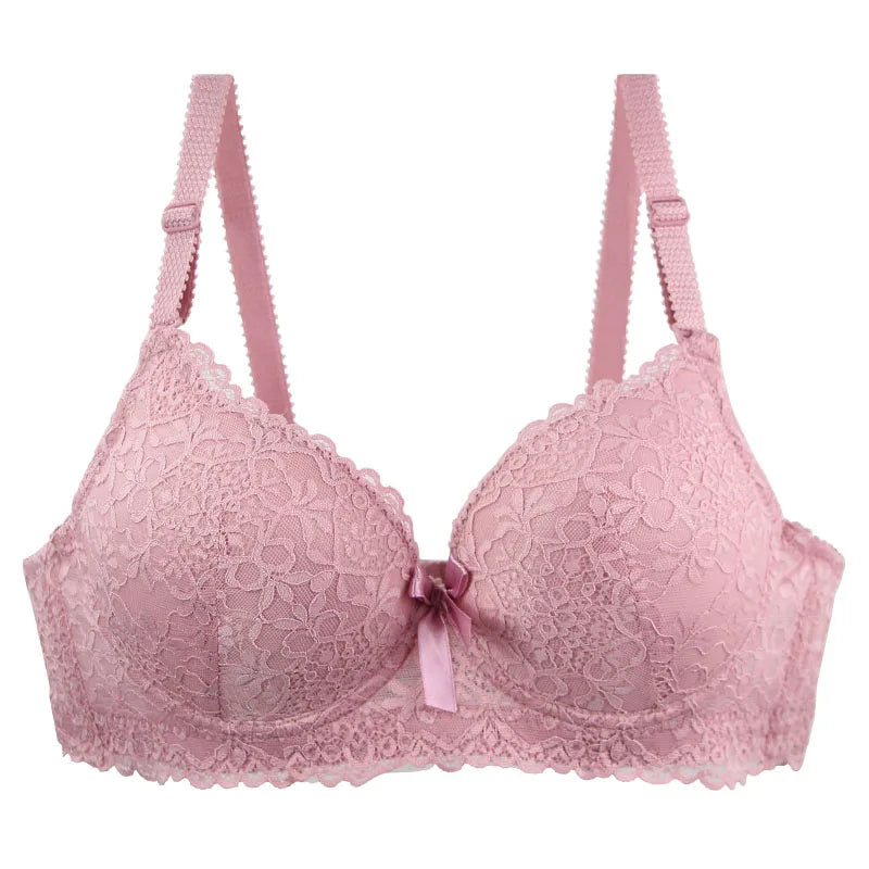 Women’s Floral Bow Push-Up Bra with Cup Support