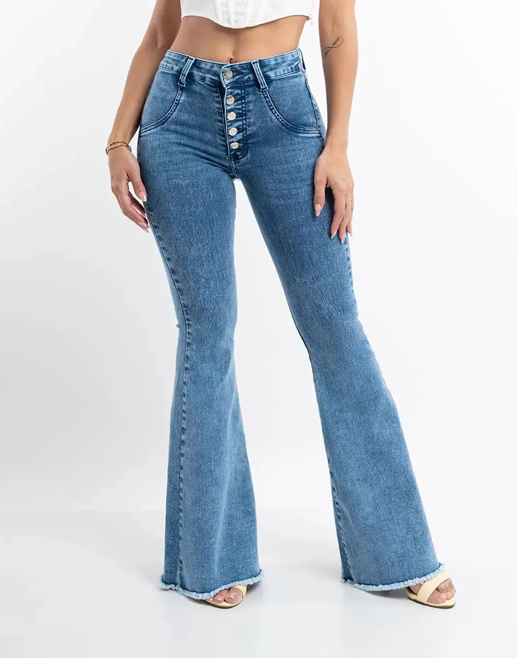 Women's High Waist Bootcut Jeans - Slim Fit & Stylish