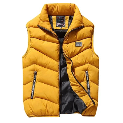 Men's Padded Vest Jacket with Zipper Pockets - Lightweight & Warm