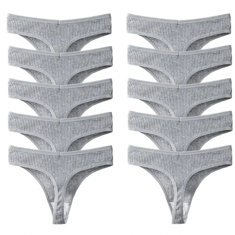 10Pack Women's Cotton Thongs - Comfortable Fit Thong's