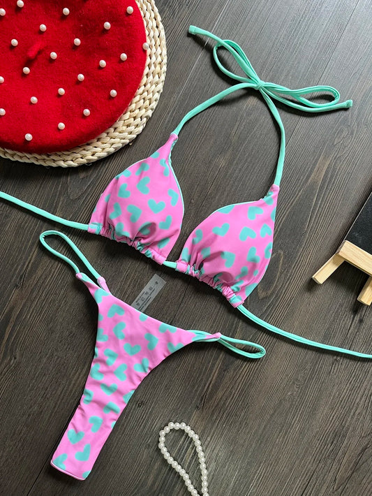 Printed Push-Up Bikini Set: Women's Two-Piece Swimsuit