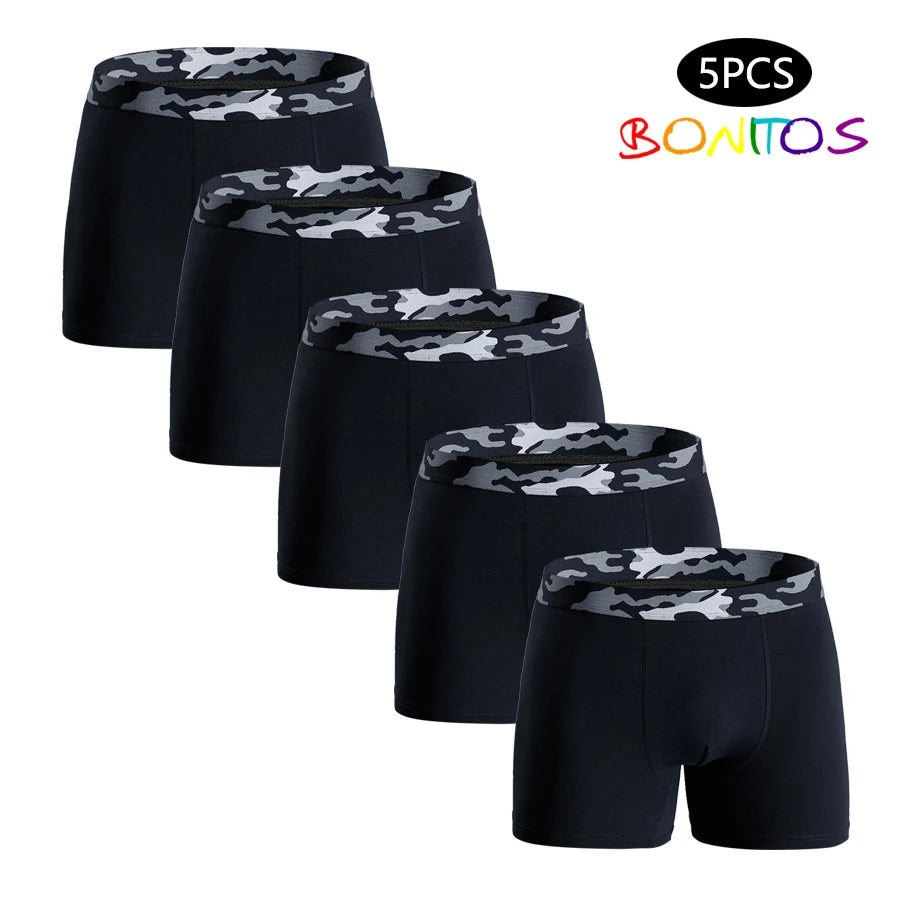 5-Pack Men’s Camouflage Cotton Boxer Briefs – Comfortable Trunks Underwear for Men