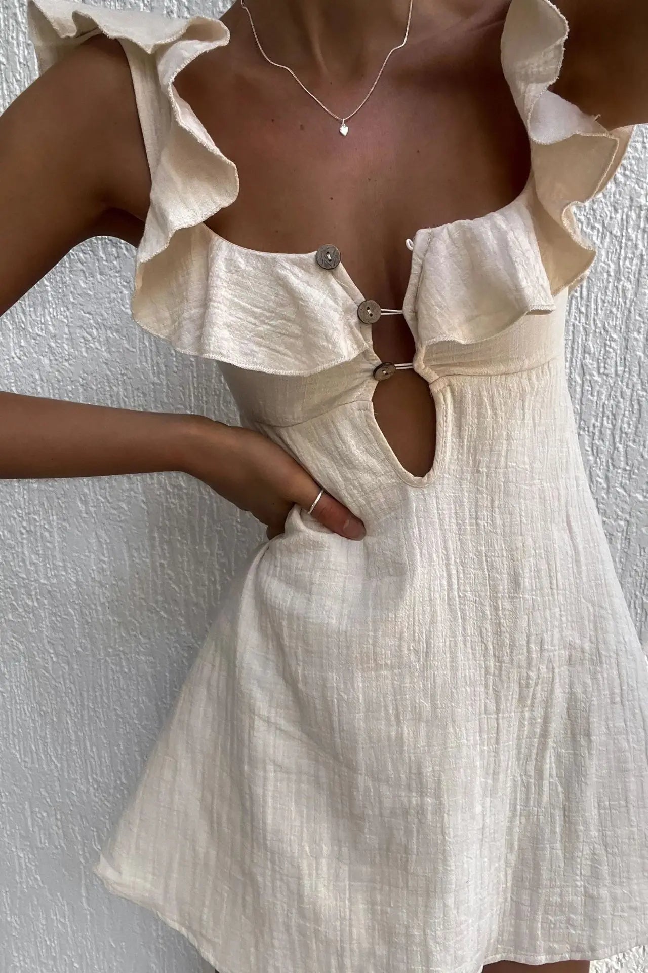 Women's Ruffled Strap Mini Dress