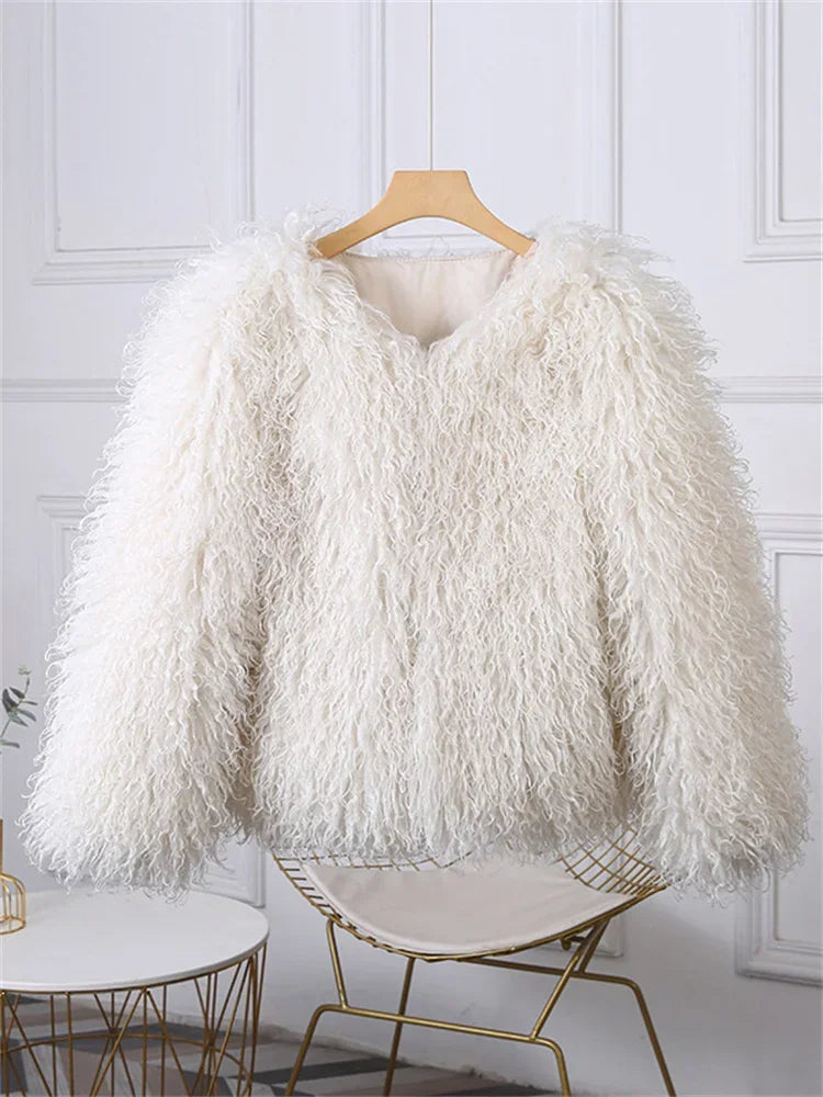 Women's Fluffy Faux Fur Coat & Overcoat – Stylish Warm Winter Outerwear for Women