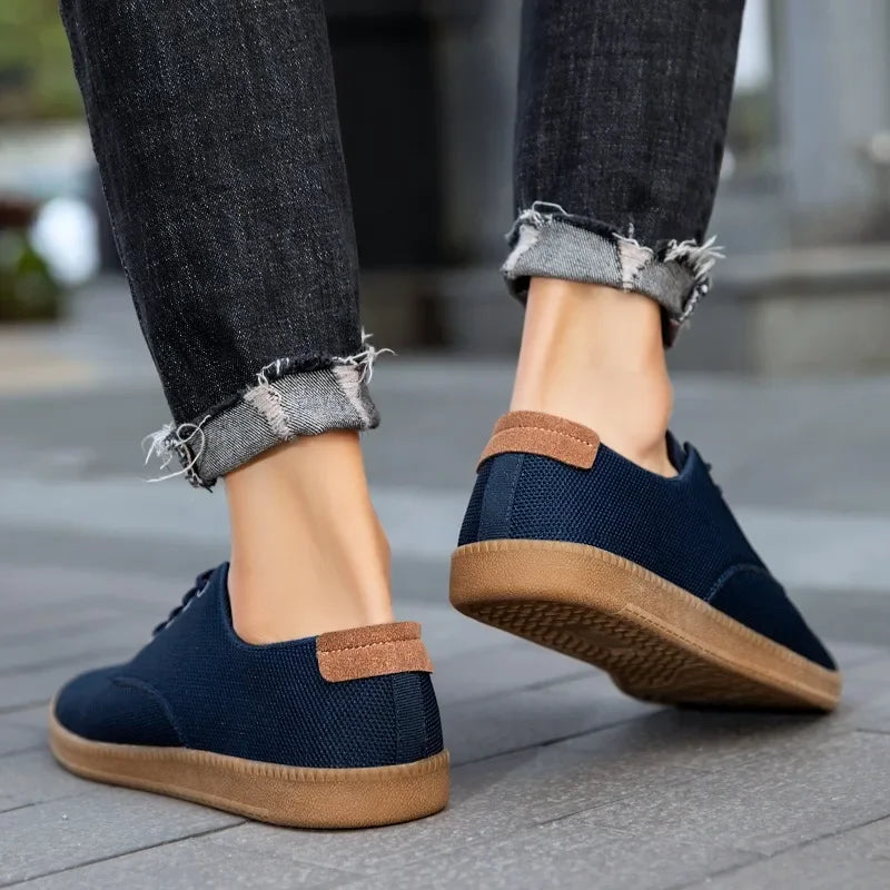 Men's Casual Canvas Slip-On Shoes – Comfortable Flat Sneakers for Everyday Wear