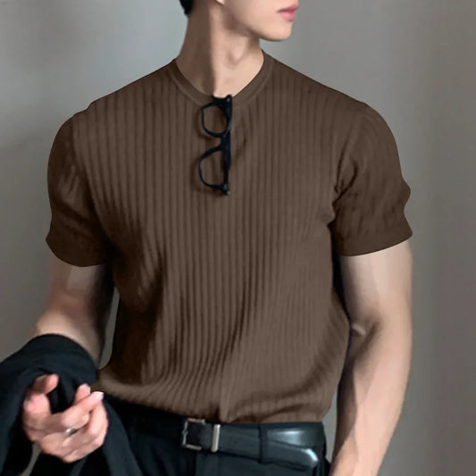 Men's Light Luxury O-Neck Loose Fit T-Shirt