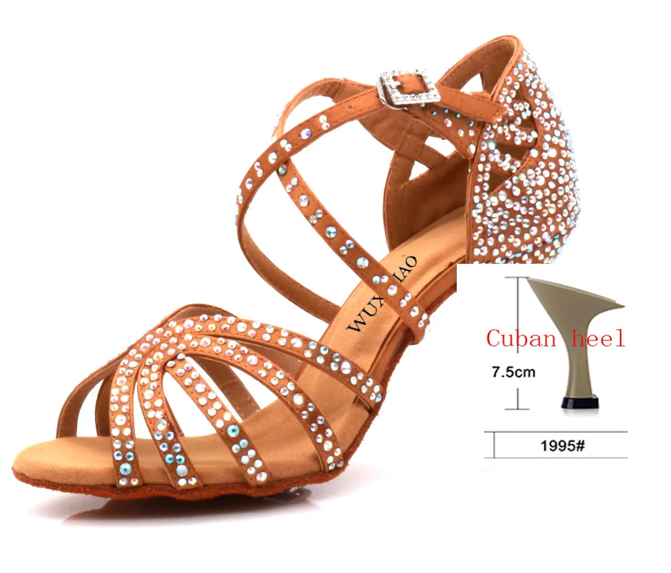 WUXIJIAO Women's Rhinestone Decorated High Heels - Elegant Party & Evening Shoes for Women