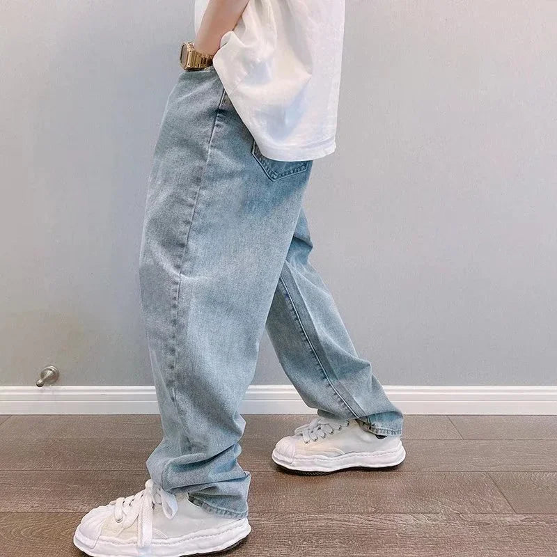 Men's Baggy Jeans - Oversized Straight Fit Wide Leg Denim Pants