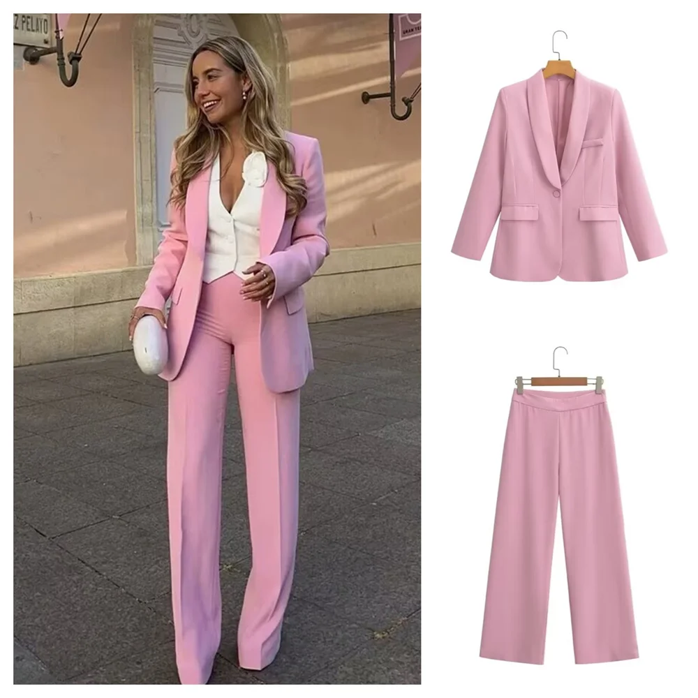 Women's Stylish Blazer and Pants Set - Two And Single Piece Outfit for Work or Casual