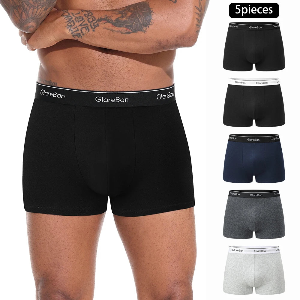 5-Pack Men’s Cotton Boxer Briefs – Comfortable, Breathable Men's Underwear Set