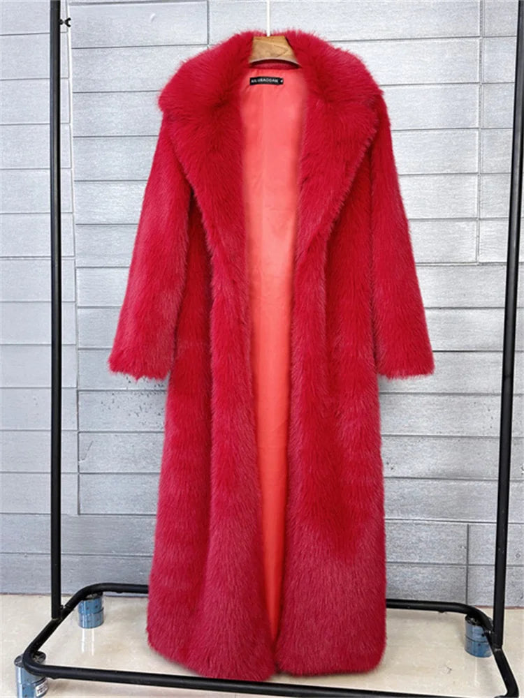 Women's Faux Fur Coat – Luxury Elegant Loose Fit Coat