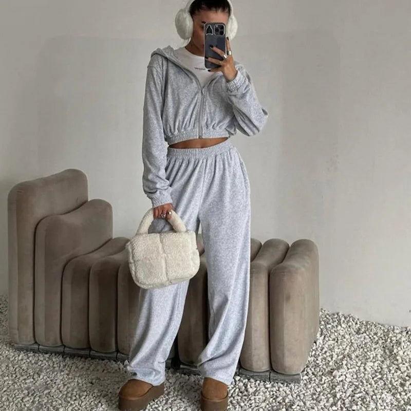 Women's 2-Piece Long Sleeve Hoodie & Sweatpants Set