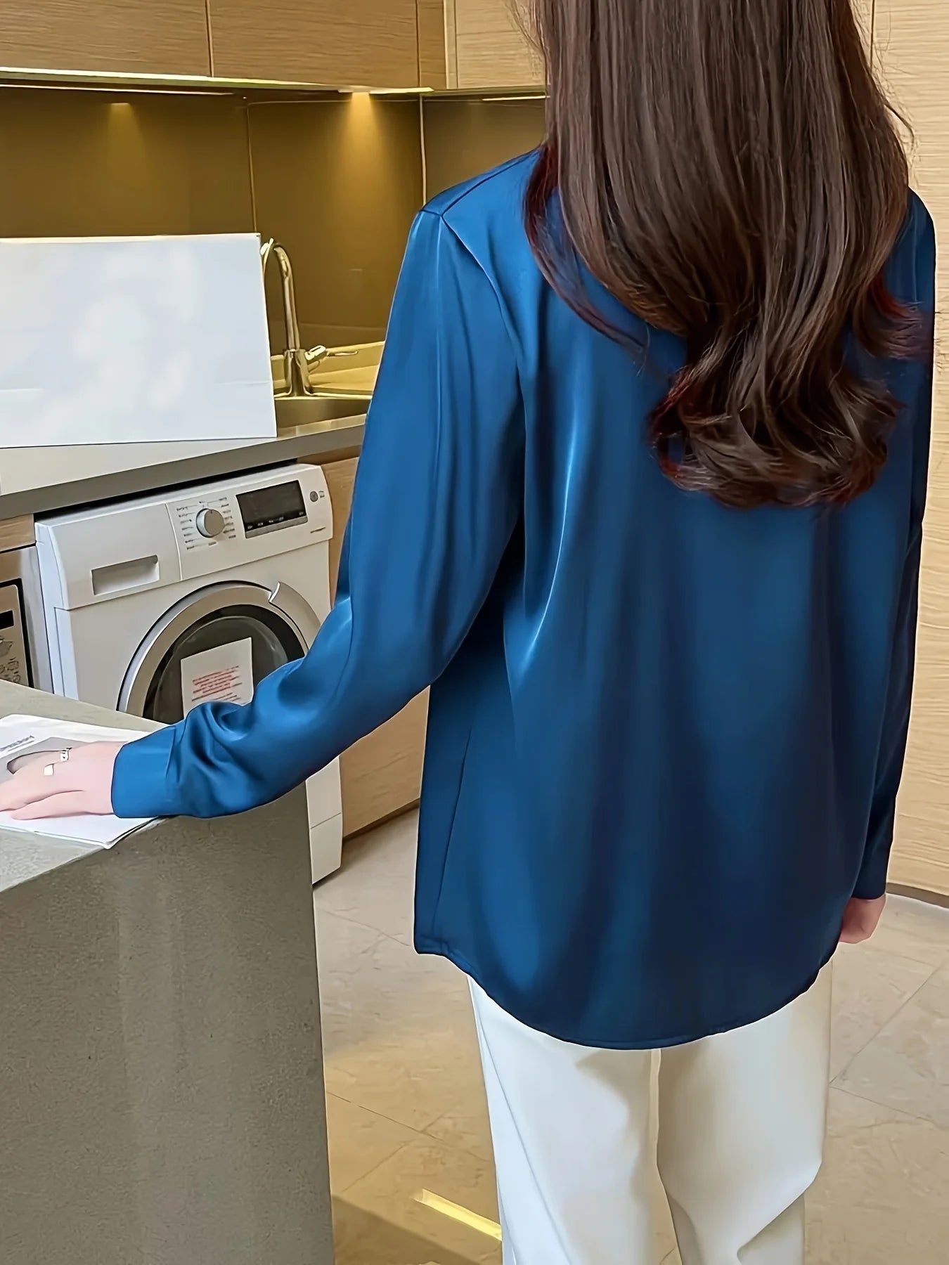 Long Sleeve Satin Shirt for Women