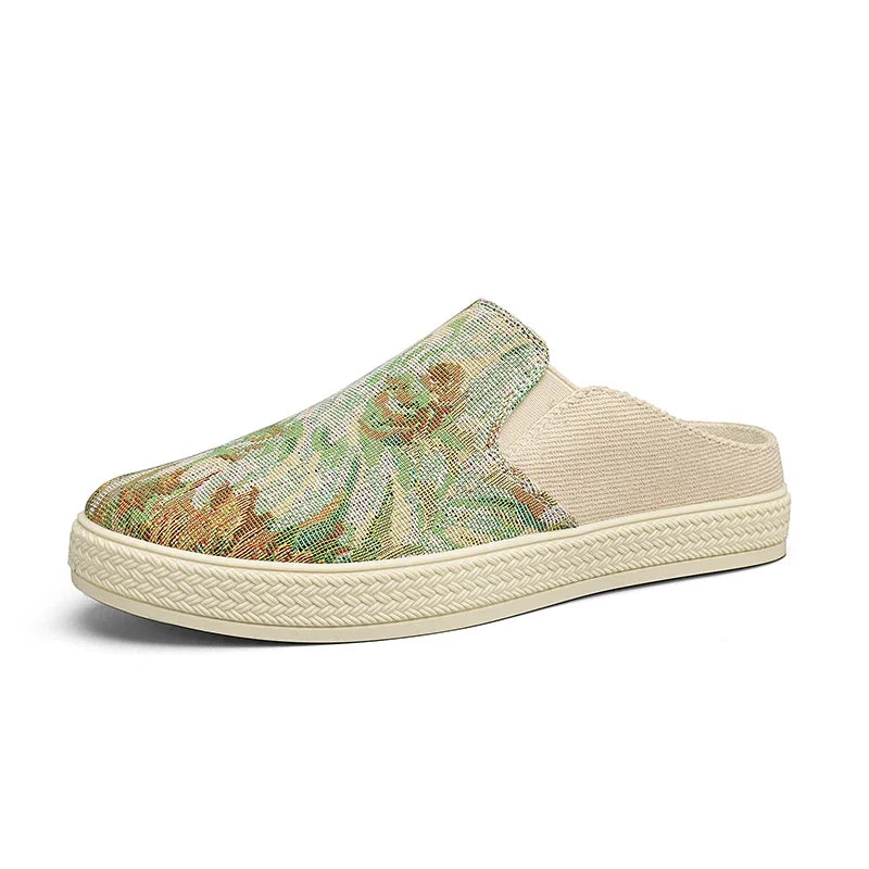Men's Canvas Slippers – Anti-Slip Soft Sole Half Slippers