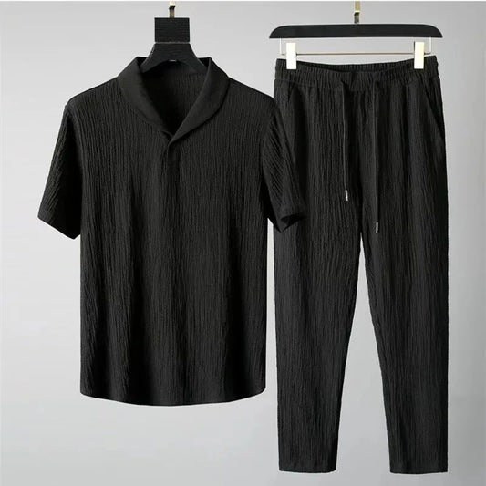 Men's Classic 2-Piece T-Shirt and Drawstring Pants Set