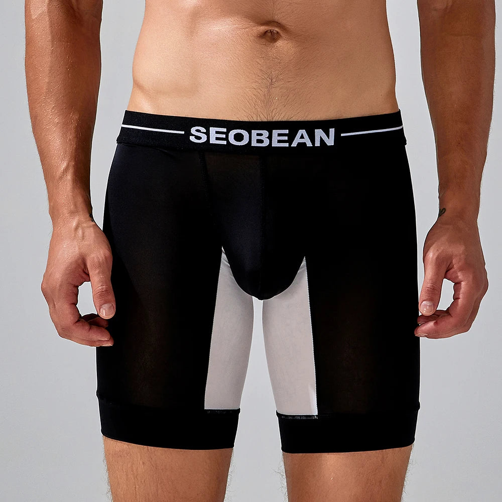 Seobean Men's Compression Shorts – Athletic Sports Performance Wear, Muscle Support & Moisture-Wicking