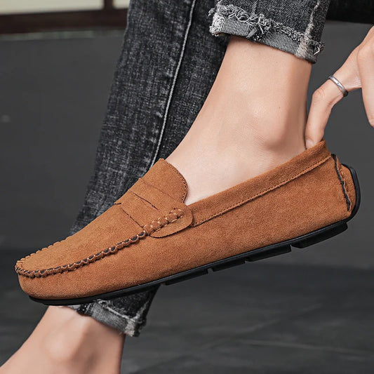 Men's Lightweight Suede Casual Slip-On Footwear