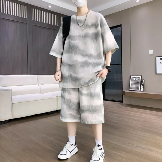 Men's Loose Fit 2-Piece T-Shirt and Shorts Set