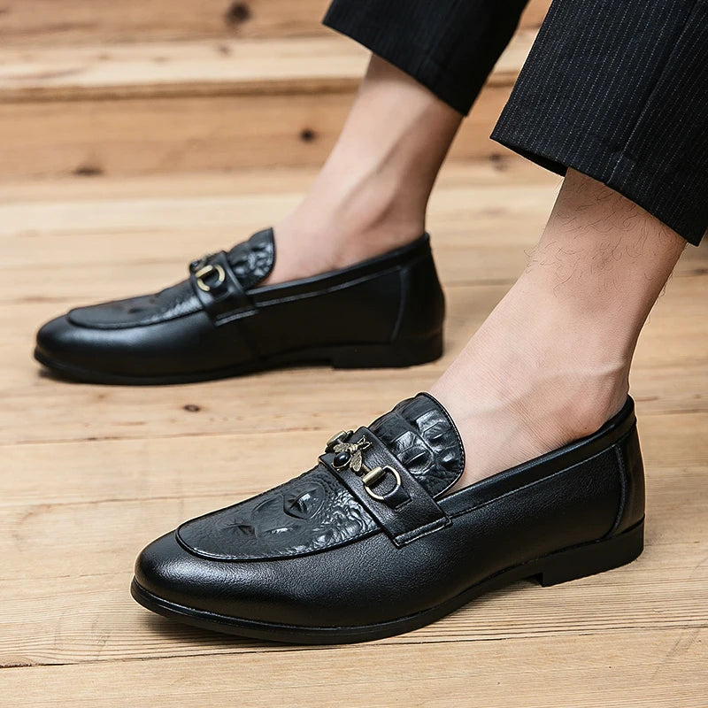 Men's Genuine Leather Dress Slip-On Shoes – Elegant, Comfortable, and Stylish Footwear for Men