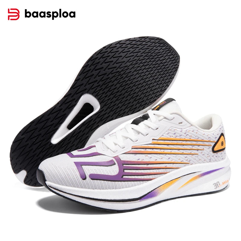 Baasploa Men's Running Shoes - Lightweight Mesh Sneakers with Carbon Plate for Enhanced Performance