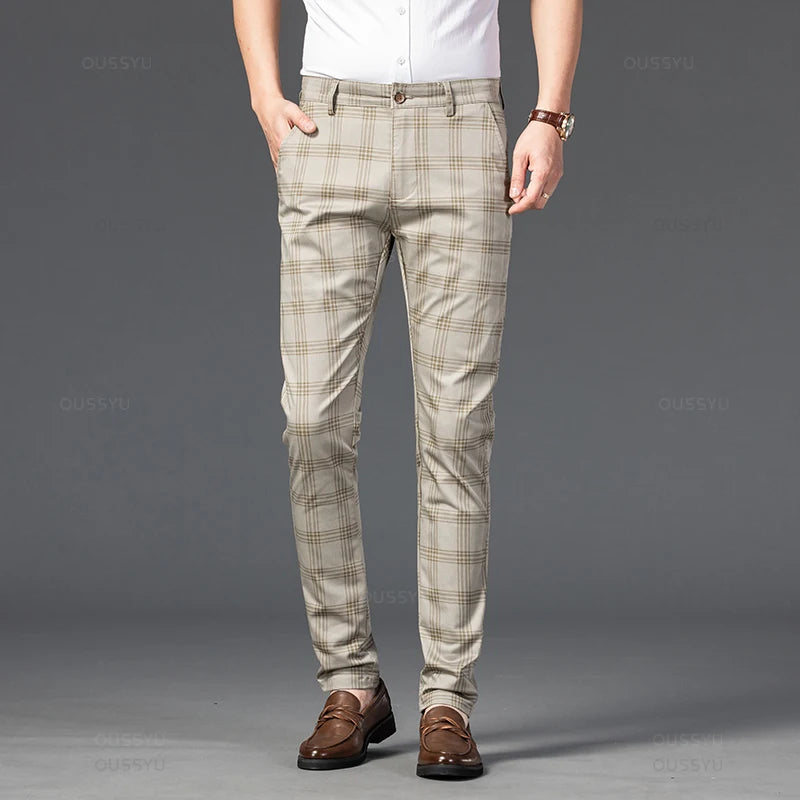 Men's Classic Stripe & Plaid Trousers – Stylish Men's Casual & Formal Pants