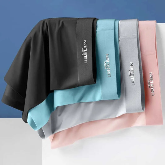 4-Pack Men's Breathable Ice Silk Boxer Shorts