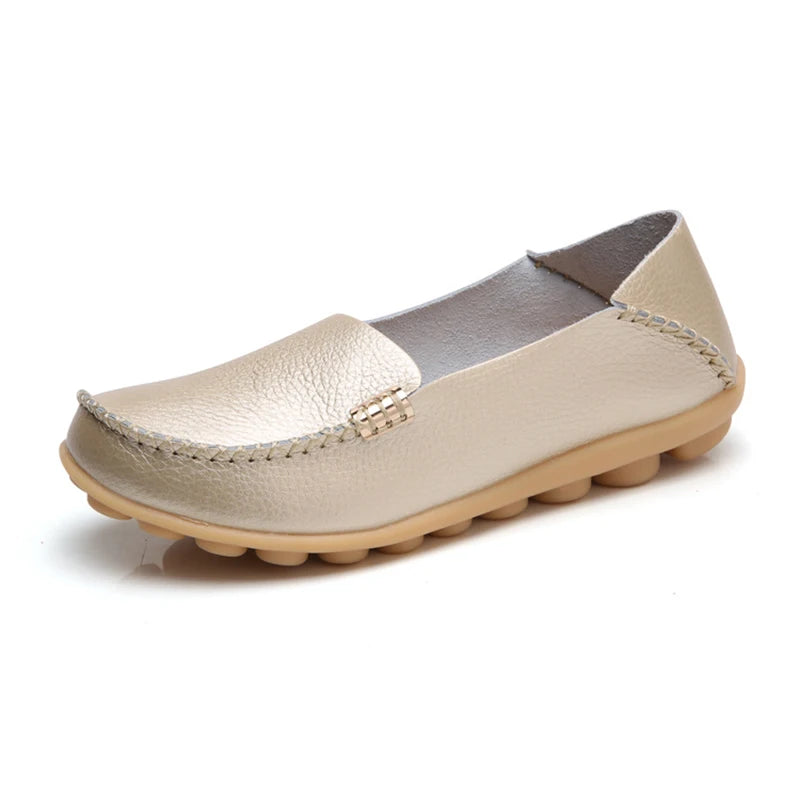 Women's Faux Leather Slip-On Flat Shoes – Comfortable & Stylish Flat Shoes